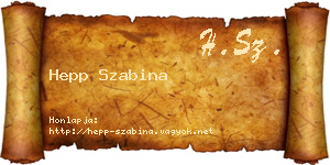 Hepp Szabina névjegykártya